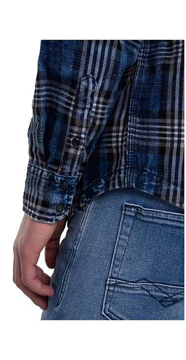 インディゴチェック コットンツイルシャツ｜REPLAY リプレイ公式通販サイト